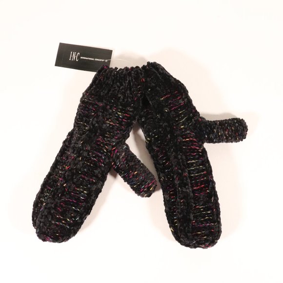 NWT INC International Concept Space Dye Mittens in Black - Picture 2 of 8